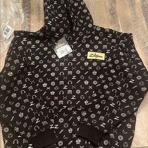 Kids Black Patterned Hoodie Sweatshirt